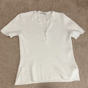 Abercrombie & Fitch White Ribbed Blouse